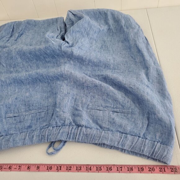 Talbots Womens Blue 100% Linen Tasseled Pants Size 22W Lightweight Beach - Picture 6 of 9
